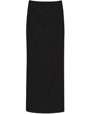 GIA STUDIOS Draped Midi Skirt - Black