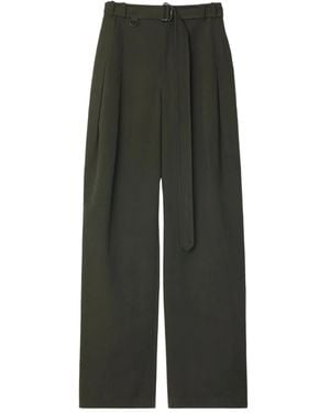 Burberry Pleated-Front Belted Trousers - Green