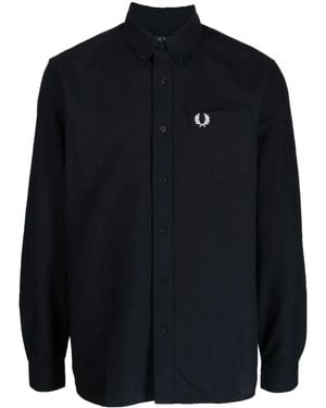 Fred Perry Oxford Logo-Embroidered Cotton Shirt - Blue
