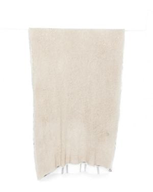 Avant Toi Foil-Print Frayed Scarf - White
