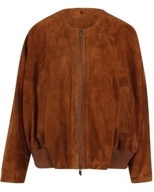 Salvatore Santoro Zip Bomber Jacket - Brown