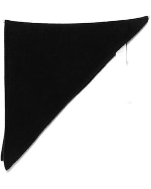 Almada Label Triangular Knitted Scarf - Black