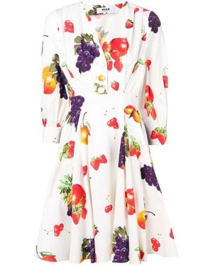 MSGM Printed Cotton Dress - Multicolor