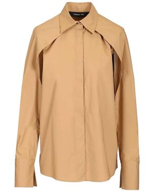 FEDERICA TOSI Long-Sleeved Poplin Shirt - Natural