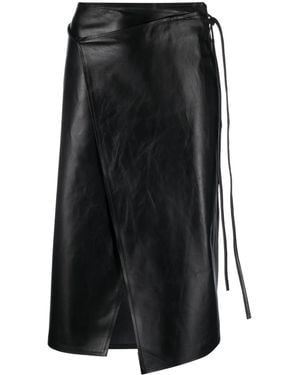 Vetements Asymmetric Leather Skirt - Black