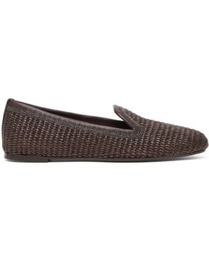 Brunello Cucinelli Raffia Slippers - Brown