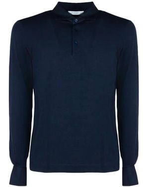 Cruciani Long-Sleeve Polo Shirt - Blue
