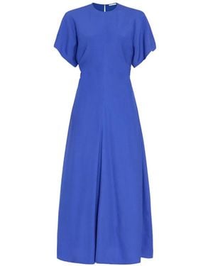Marie Oliver Kamari Flutter Sleeve Dress - Blue