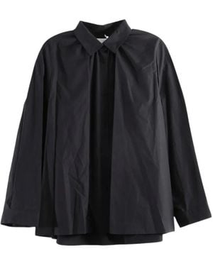 Amomento Pleated Long-Sleeve Shirt - Black