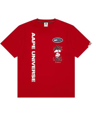 Aape By A Bathing Ape Graphic-Print T-Shirt - Red