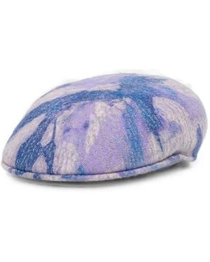 Kangol Abstract-Print Flat Cap - Blue