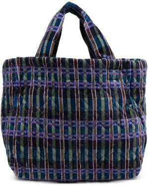 Epice Gesteppter Tote Bag Mit Karomuster - Blau
