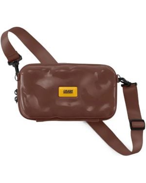 Crash Baggage Mini Icon Dented-Effect Crossbody Bag - Brown