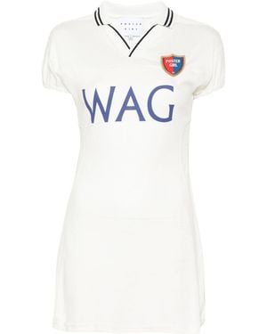 Poster Girl Wag Football Shirt Dress - White