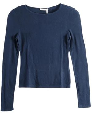 Amomento Long-Sleeve Boat-Neck Top - Blue