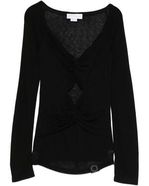 Stella McCartney V-Neck Long Sleeve T-Shirt - Black