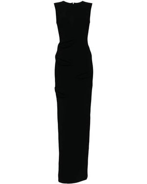 A.W.A.K.E. MODE Lip Appliqué Maxi Dress - Black