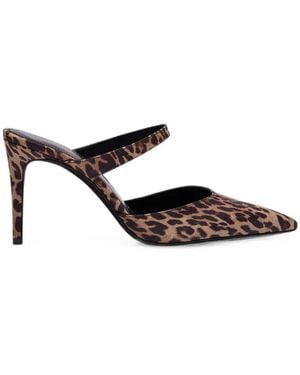 Stuart Weitzman Stuart Power Leopard-Print Mules - White