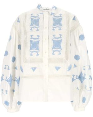 Ermanno Scervino Embroidered Lace-Trim Blouse - White