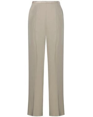 forte_forte Pressed-Crease Wide-Leg Trousers - White