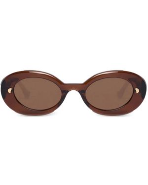 Nanushka Giva Oval-Frame Sunglasses - Brown
