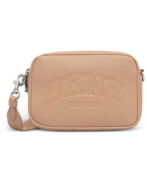 DKNY Hadlee Logo-Debossed Shoulder Bag - Natural