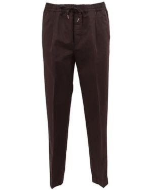 Briglia 1949 Drawstring-Waistband Tapered-Leg Pants - Brown