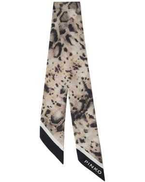 Pinko Foulard En Soie À Imprimé Graphique - White
