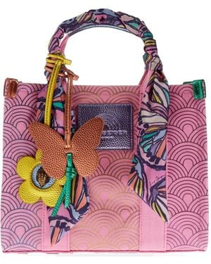 Kurt Geiger Small Southbank Geometric-Print Tote Bag - Pink