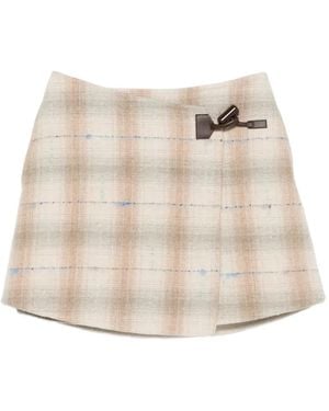 Loewe Wool And Cashmere Mini Skirt - Natural