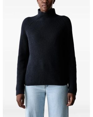 Marc O' Polo Ribbed-Knit Raglan-Sleeve Jumper - Black