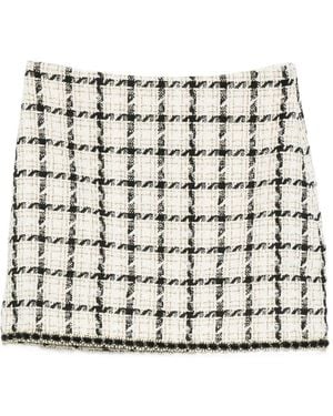 Twinset Falda Corta A Cuadros - Blanco