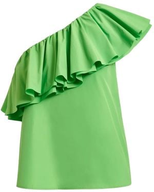 Essentiel Antwerp "Jillian" Asymmetric Ruffle Top - Green