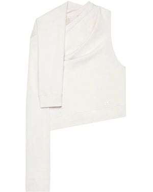 Courreges Asymmetric Off-Shoulder Sweatshirt - White