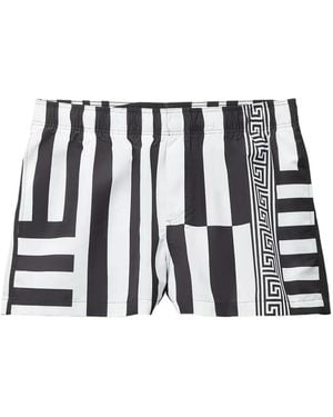 Versace Zwembroek Met Print - Wit