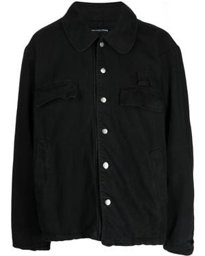 FOO AND FOO Buttoned Dyed Denim Jacket - Black