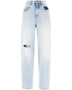 ICON DENIM Jeans im Distressed-Look mit Sternen - Blau
