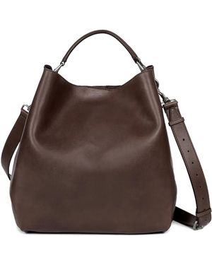 Dries Van Noten レザー トートバッグ - ブラウン