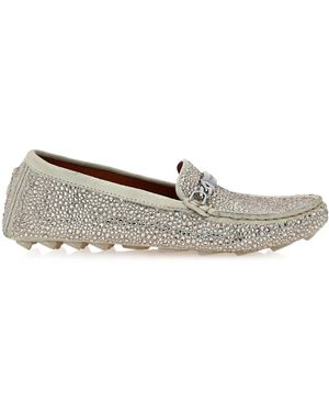 Philipp Plein Mocassini Con Strass - Grigio