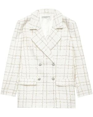 Alessandra Rich Doppelreihiger Tweed-Blazer - Weiß