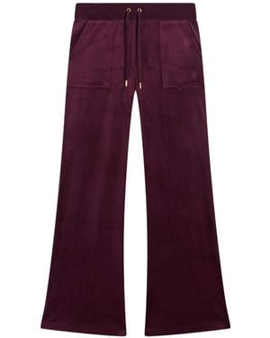 Juicy Couture Low-Rise Velour Track Trousers - Purple