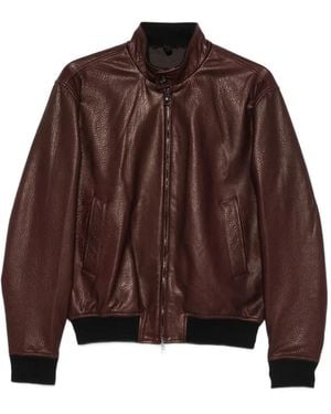 Tagliatore Ice Pebbled Leather Jacket - Brown
