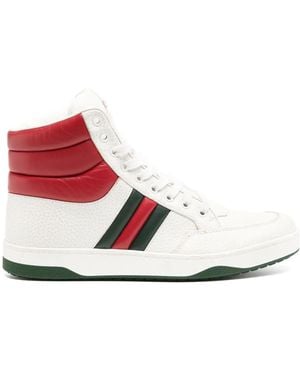 Gucci Leather Hi-Top Trainers - White