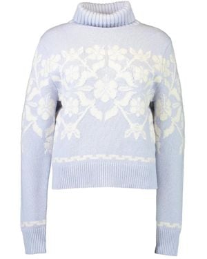 High Sport Zoe Rollkragenpullover Mit Blumen - Blau