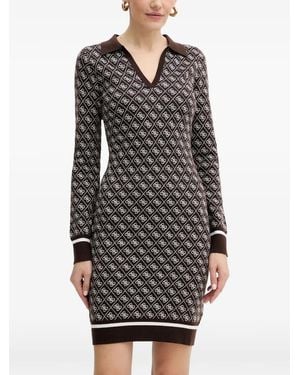 Guess Patterned V-neck mini dress - Schwarz