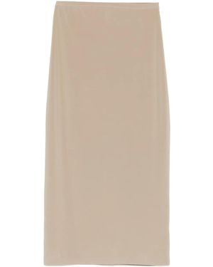 Norma Kamali Straight Plain Midi Skirt - Natural