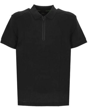 BOSS Zip-Fastening Mesh Polo Shirt - Black