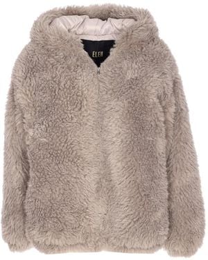 Elle Giacca Con Cappuccio E Zip - Grigio