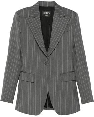 Dondup Blazer A Rayas Diplomáticas Con Solapas De Pico - Gris
