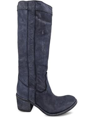Madison Maison 57Mm Washed-Effect Leather High Boots - Blue